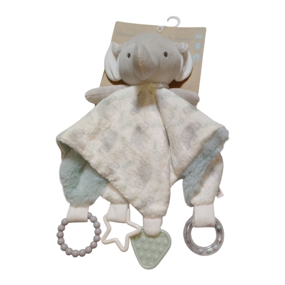 Dream Gro Gray Elephant Activity Blankie Lovey Security Blanket - Picture 1 of 9